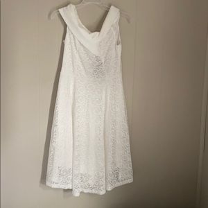 off shoulder white dress